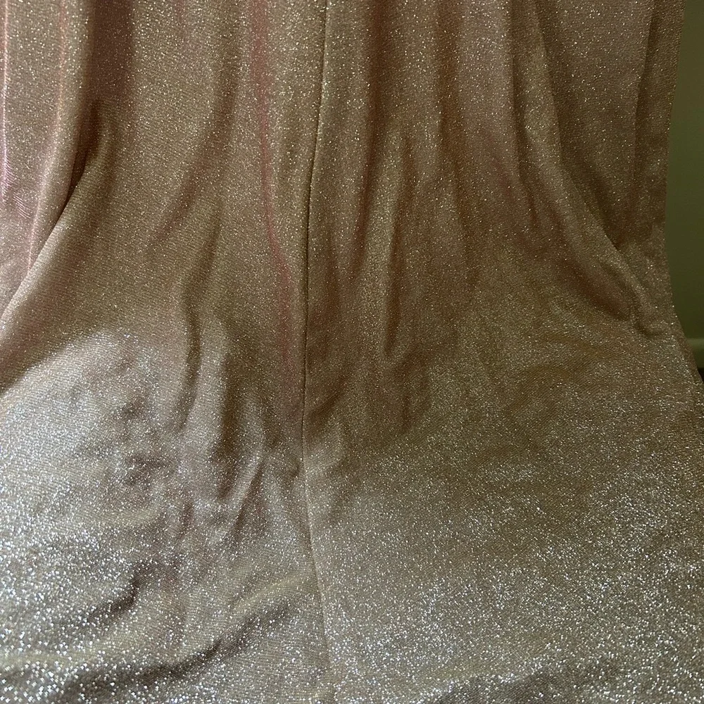 Betsy & Adam's plus size gown pink, gold shimmer! Formal wedding, Like new! - Picture 6 of 10